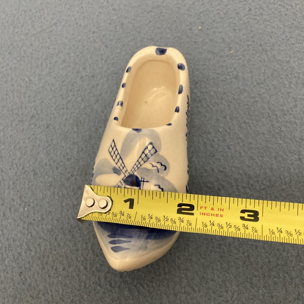 E H Delft Blue Color Hand painted Ceramic‎ Holland Windmill Clog w/Floral Accent - Picture 11 of 11